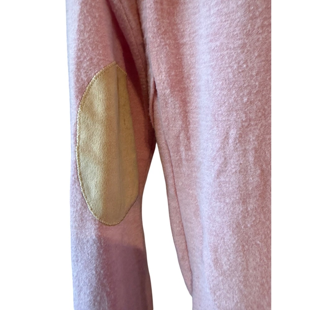Blu‎ Pepper Pink Long Sleeve Button Detail Top Elbow Patches TB3637 Womens XS - Picture 7 of 9